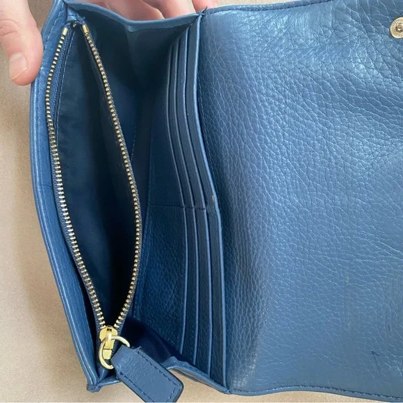 Tory Burch Blue Leather Wallet - Picture 4 of 6